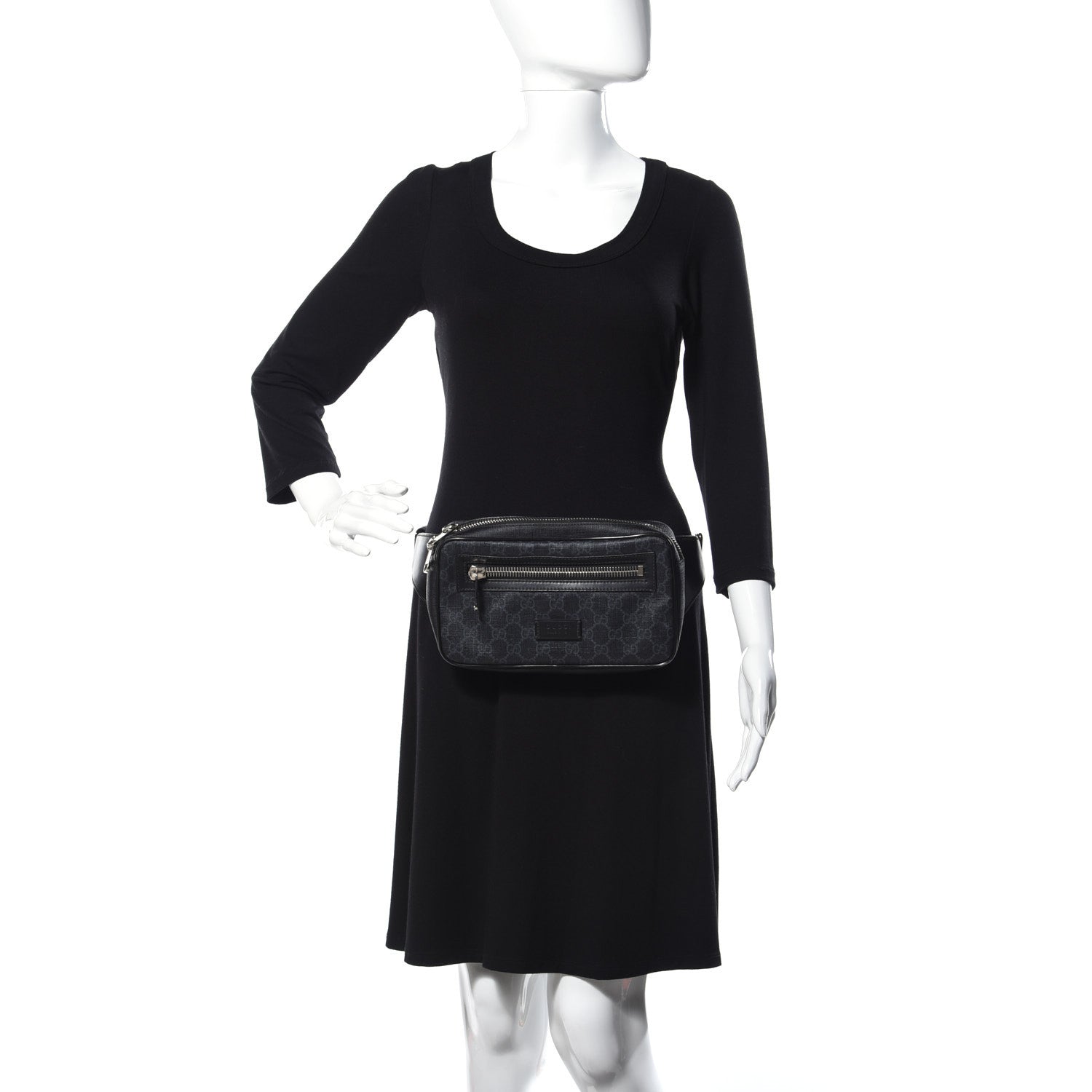 Gucci Soft GG Supreme Monogram Web Belt Bag Black Grey 3 of 13