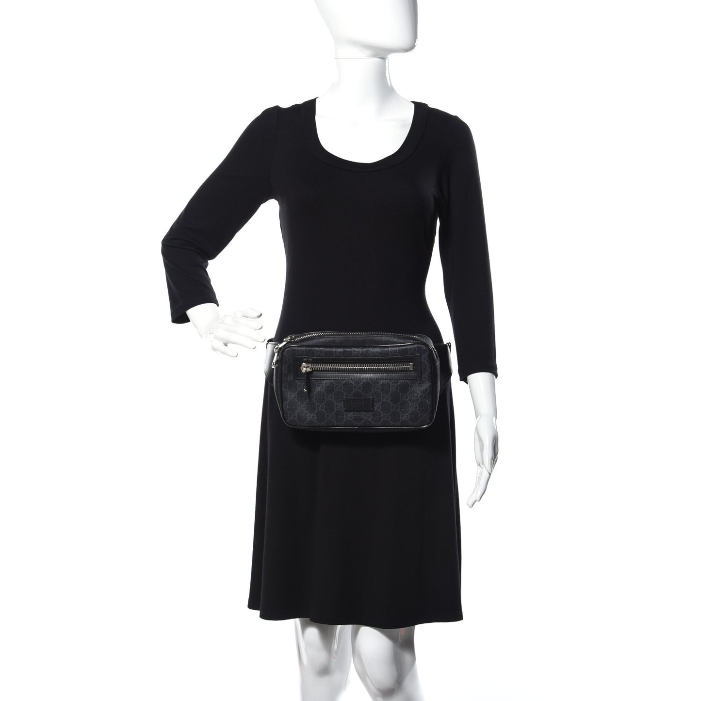 Soft GG Supreme Monogram Web Belt Bag Black Grey