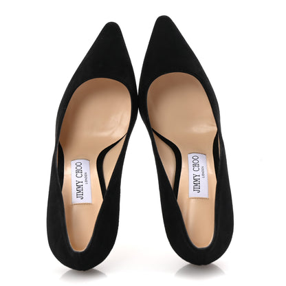 Jimmy Choo Suede Romy 100 Pumps 37.5 Black 2 of 8