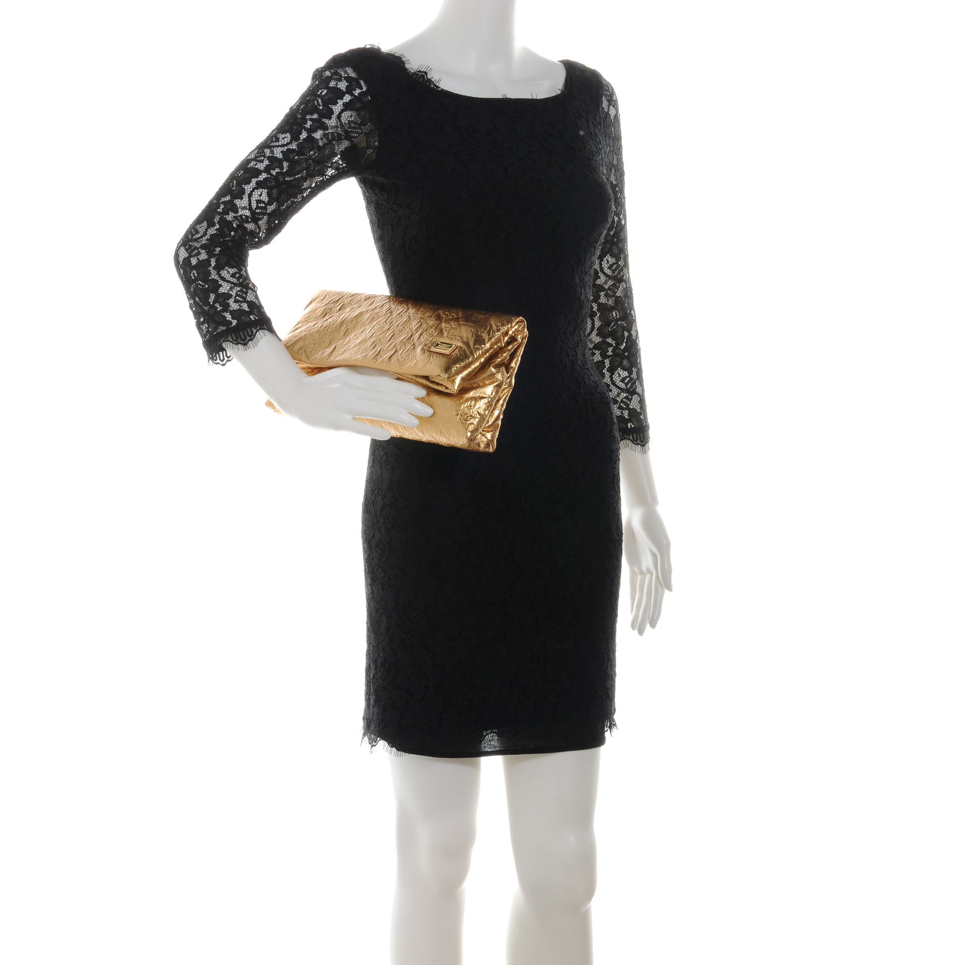 Louis Vuitton Jacquard Quilted Monogram Limelight Clutch MM Gold 2 of 8