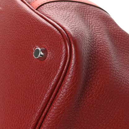 Hermes Taurillon Clemence Swift Picotin Lock 22 MM Rouge H Brique 10 of 12