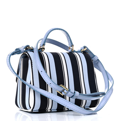 Dolce & Gabbana Stripe Dauphine Micro Miss Sicily Satchel Blue White 3 of 8