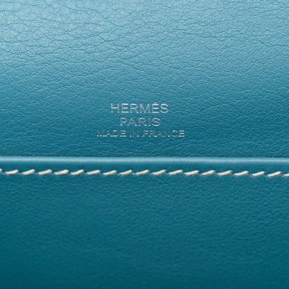 Hermes Swift Kelly Pochette Clutch Blue Jean 7 of 11