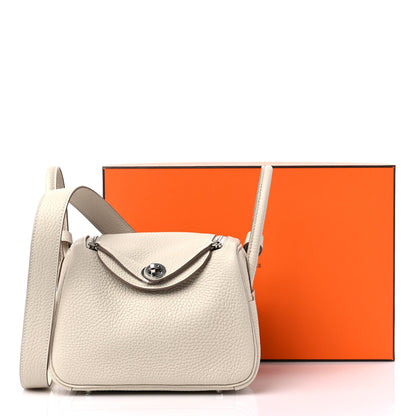 Hermes Taurillon Clemence Mini Lindy 20 Craie 9 of 9