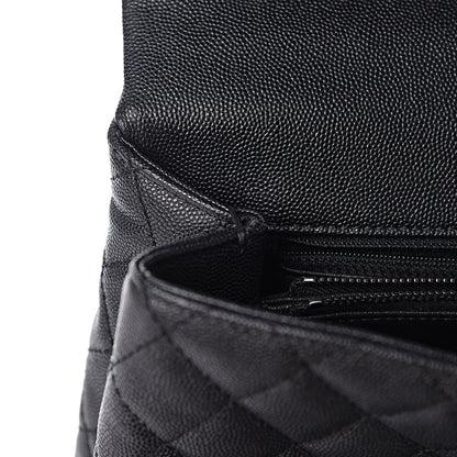 Chanel Caviar Lizard Quilted Large Coco Handle Flap Black 12 of 17