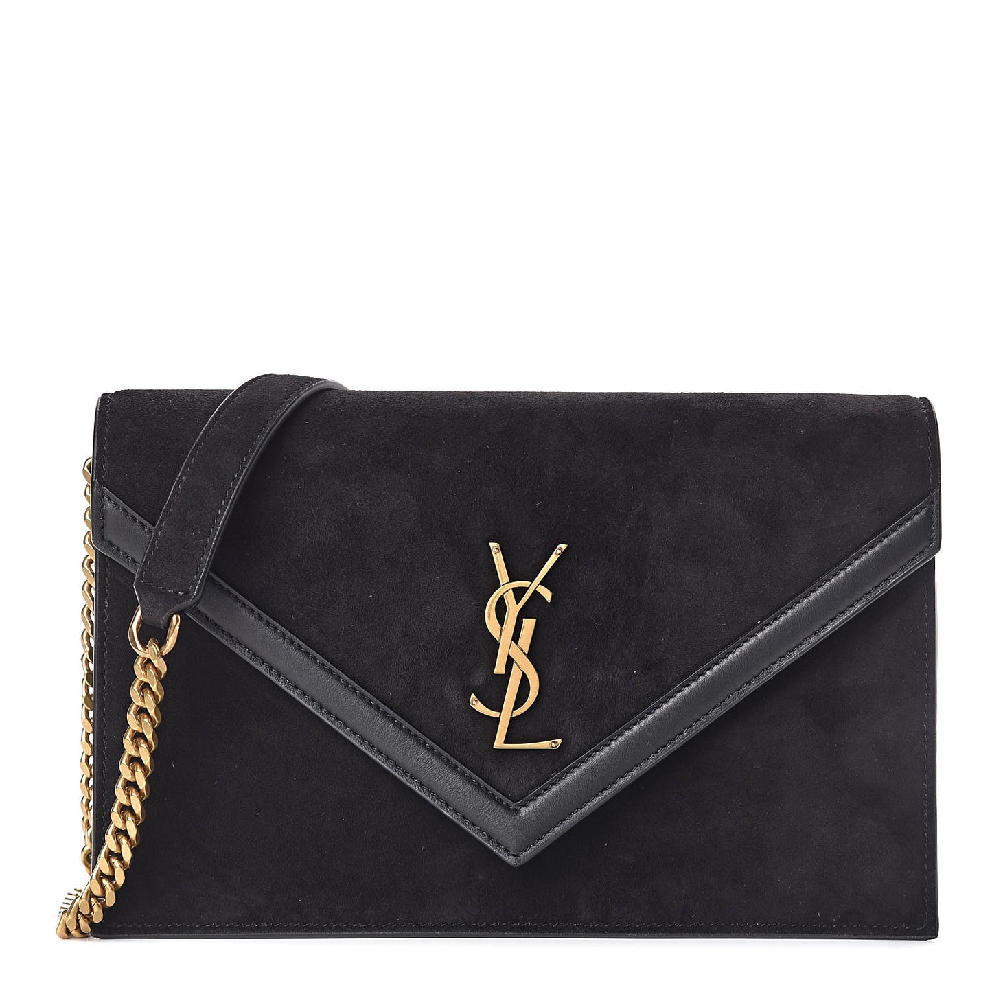 Suede Calfskin Monogram Le Sept Chain Bag Black
