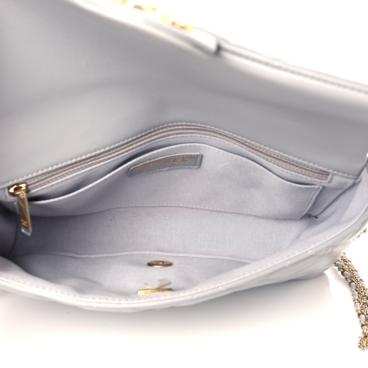 Lambskin Quilted Crush On Chains Flap Bag Grey