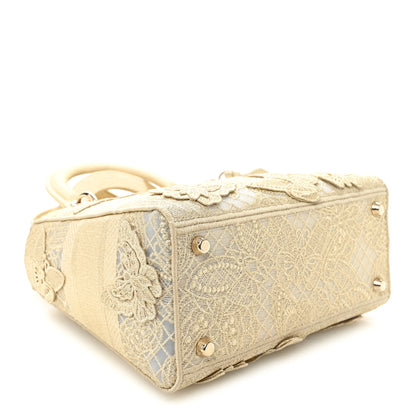 Christian Dior Canvas Embroidered 3D Macrame D-Lace Butterfly Medium Lady D-Lite Gold 4 of 11