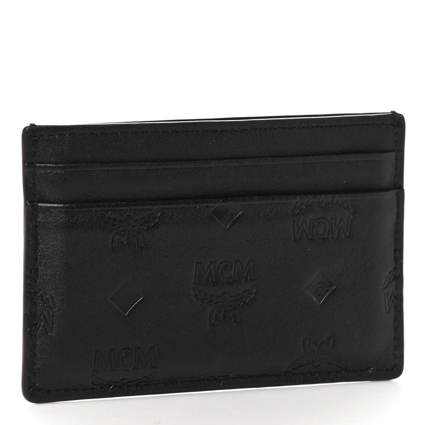 Calfskin Ottomar Monogram Mini Card Case Black