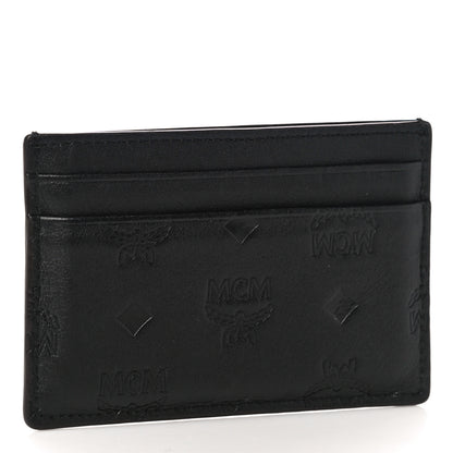 MCM Calfskin Ottomar Monogram Mini Card Case Black 3 of 9