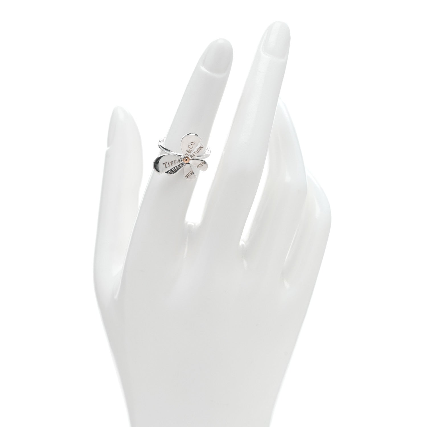 Tiffany Sterling Silver 18K Rose Gold Return to Tiffany Love Bugs Butterfly Ring 49 5 2 of 5