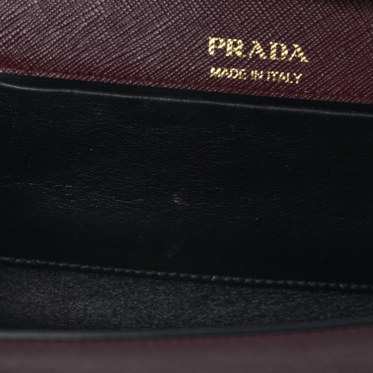Prada Saffiano Metal Chain Wallet Granato 10 of 10
