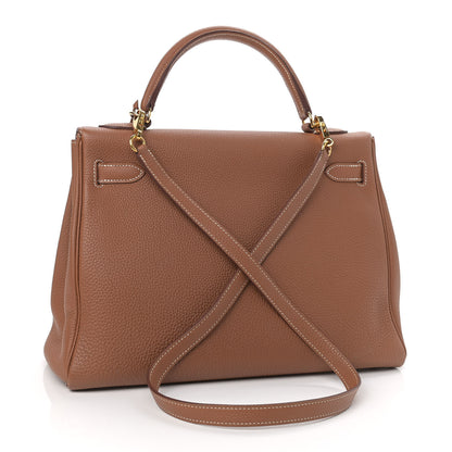 Hermes Togo Kelly Retourne 32 Gold 3 of 11