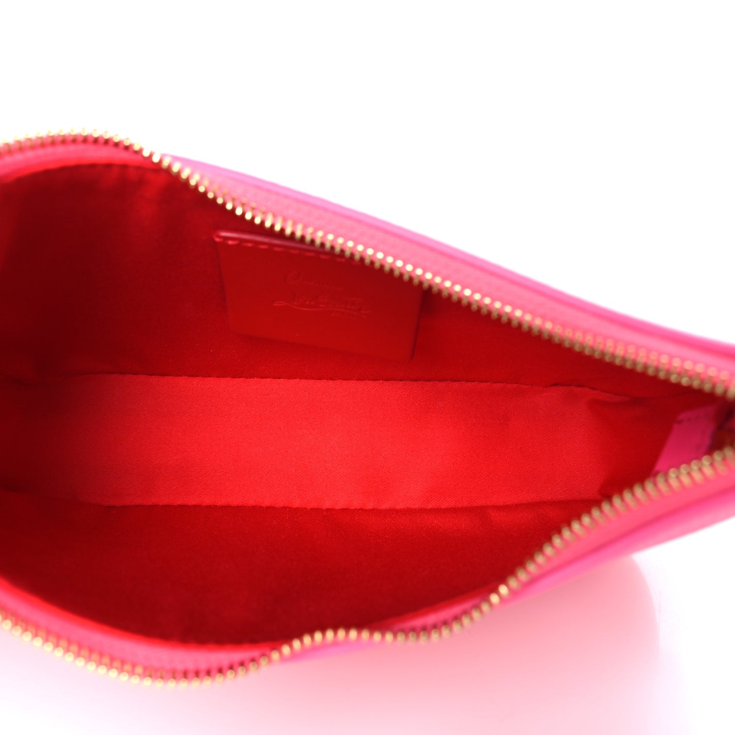 CHRISTIAN LOUBOUTIN Calfskin Mini Loubila Chain Shoulder Bag Fluo Pink