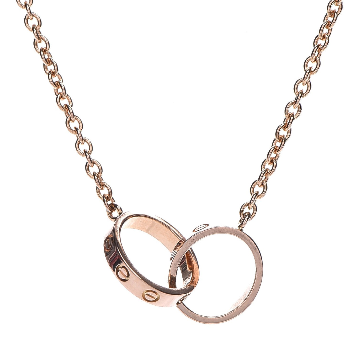 18K Pink Gold Interlocking LOVE Necklace