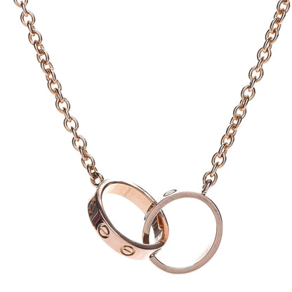 Cartier 18K Pink Gold Interlocking LOVE Necklace 4 of 9