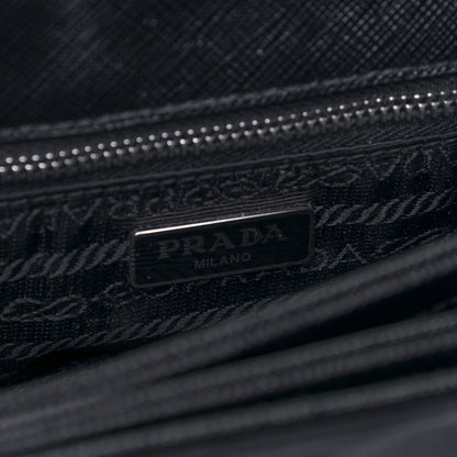 Prada Saffiano Tessuto Nylon Chain Shoulder Bag Black 5 of 7