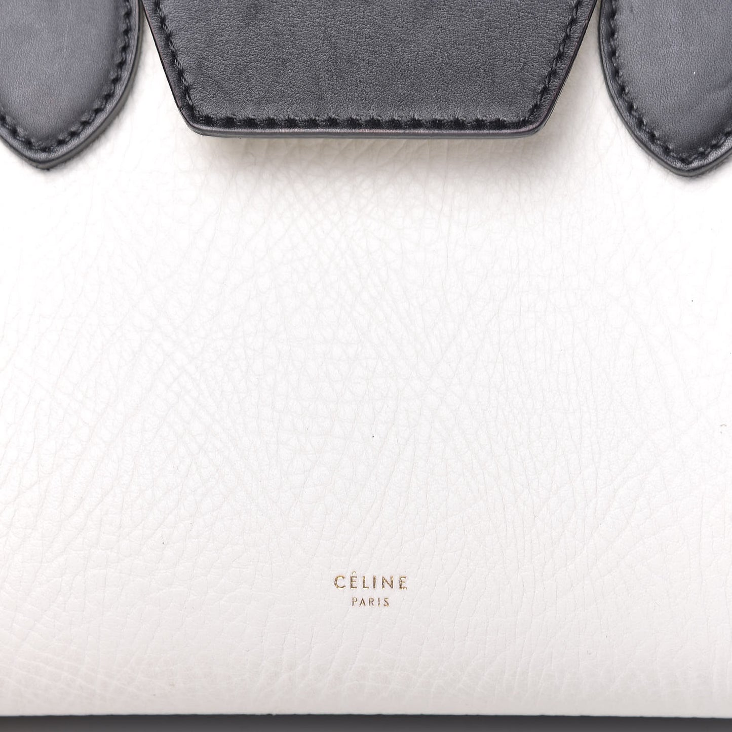 Elephant Calfskin Bi-Color Medium Tie Knot Tote White Black