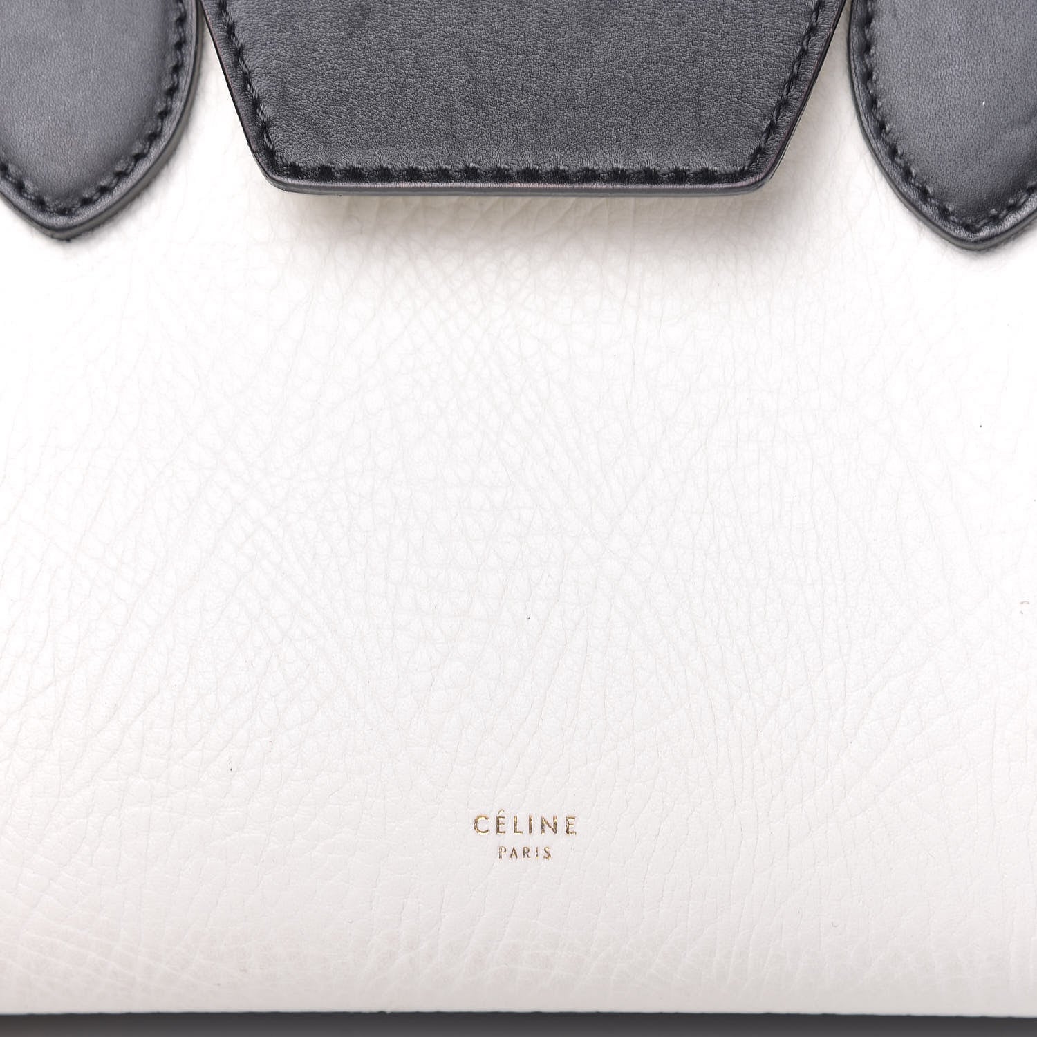 Celine Elephant Calfskin Bi-Color Medium Tie Knot Tote White Black 13 of 14