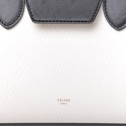 Celine Elephant Calfskin Bi-Color Medium Tie Knot Tote White Black 13 of 14