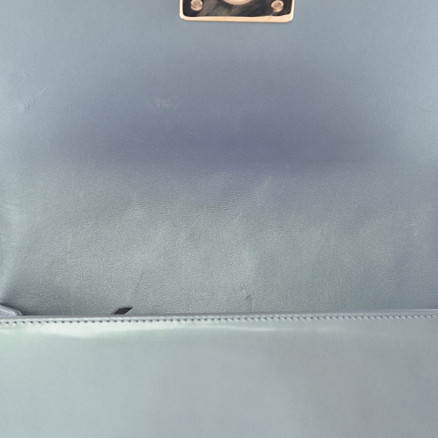 Chanel Iridescent Patent Calfskin Quilted Medium Boy Flap Light Blue 8 of 14