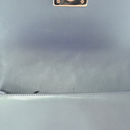 Chanel Iridescent Patent Calfskin Quilted Medium Boy Flap Light Blue 8 of 14