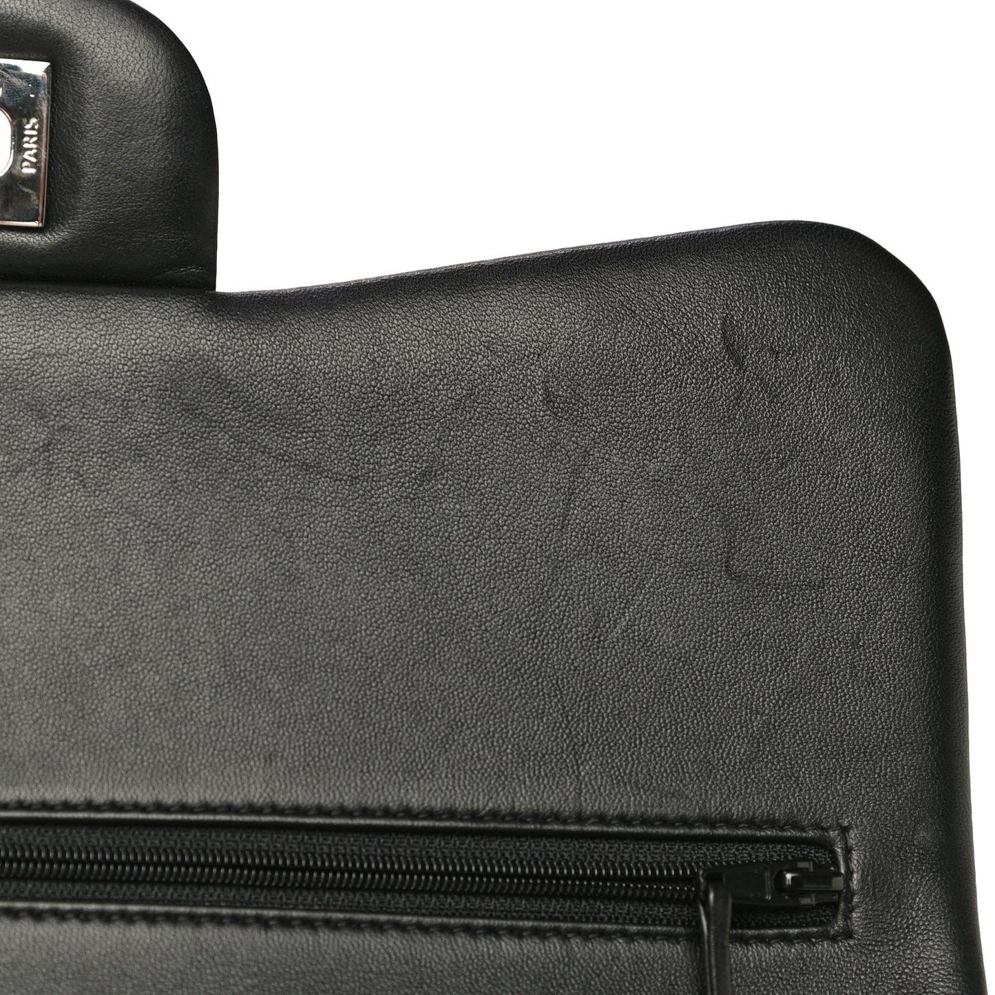 Lambskin Quilted Jumbo Double Flap Black