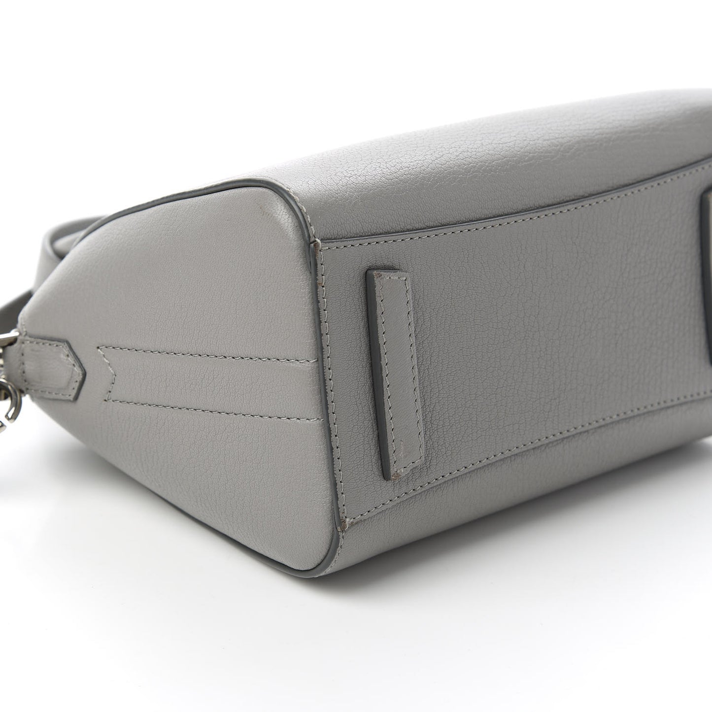 Sugar Goatskin Mini Antigona Pearl Grey