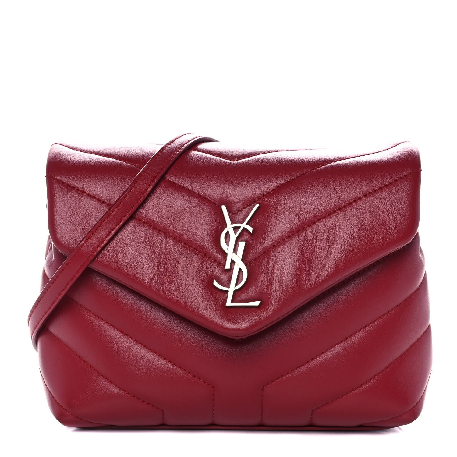 Saint Laurent Calfskin Y Quilted Monogram Toy Loulou Crossbody Bag New Lipstick 1 of 14