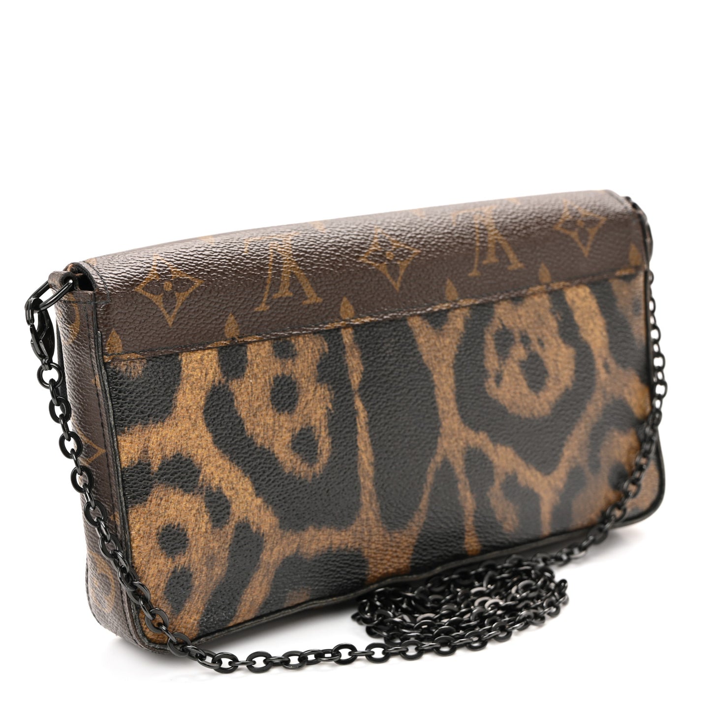 Monogram Animal Print Pochette Felicie Chain Wallet