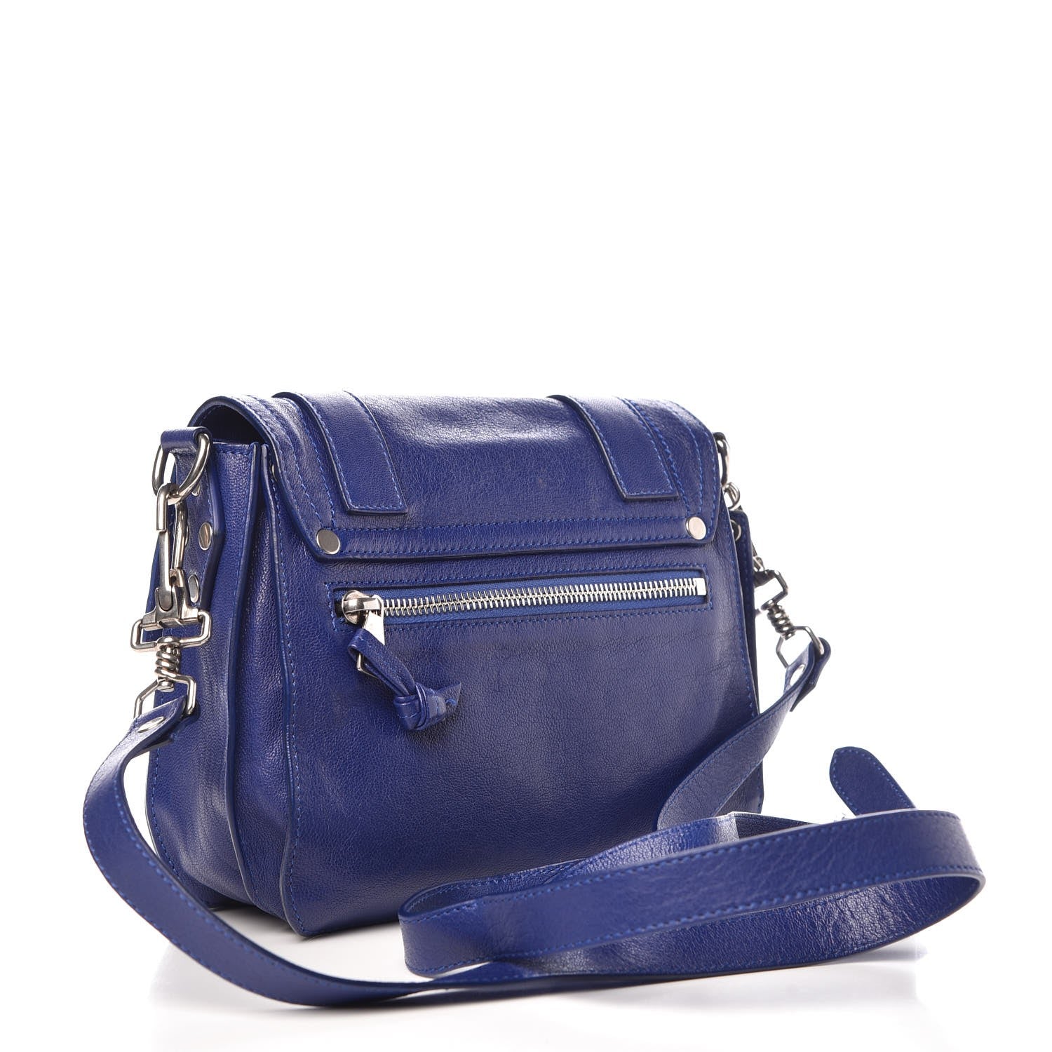 Proenza Schouler Lambskin PS1 Mini Pouch Messenger Cobalt Blue 3 of 10