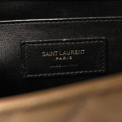 Saint Laurent Grain De Poudre Textured Mixed Matelasse Medium Triquilt Monogram Satchel Dark Latte 6 of 10