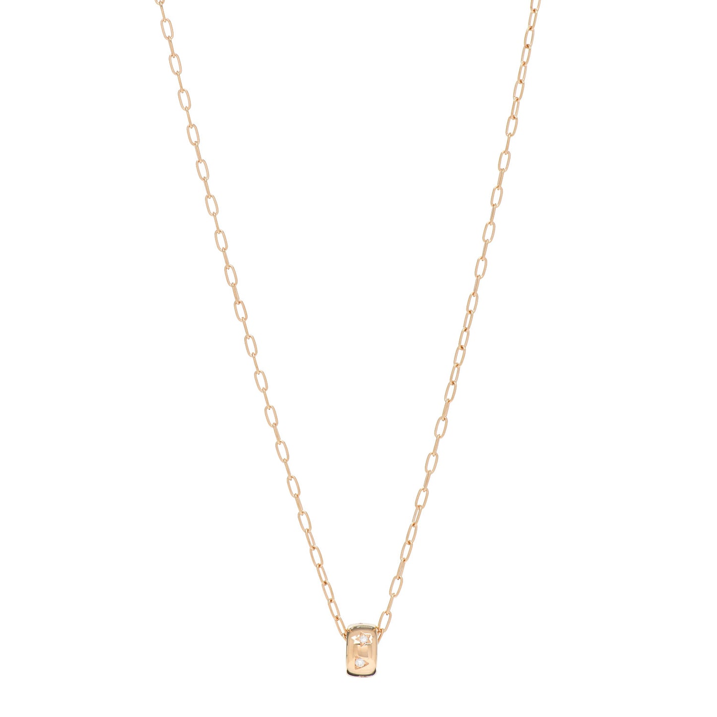 18K Rose Gold Diamond Iconica Pendant Chain Necklace