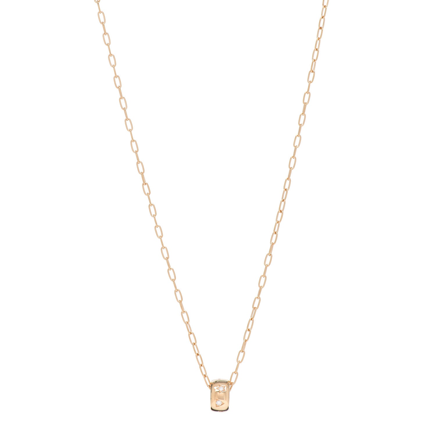 Pomellato 18K Rose Gold Diamond Iconica Pendant Chain Necklace 1 of 4