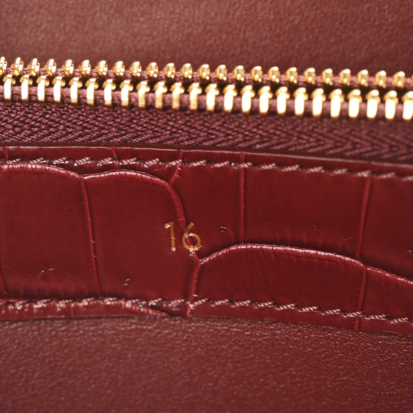 Crocodile Small 16 Top Handle Bag Light Burgundy