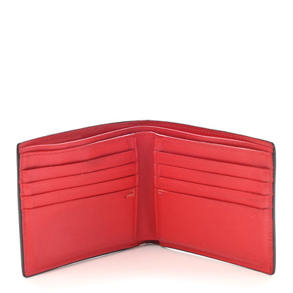Fendi Vitello Century Monster Eyes Inlay Bi-Fold Wallet Black Giallo Rosso 5 of 14