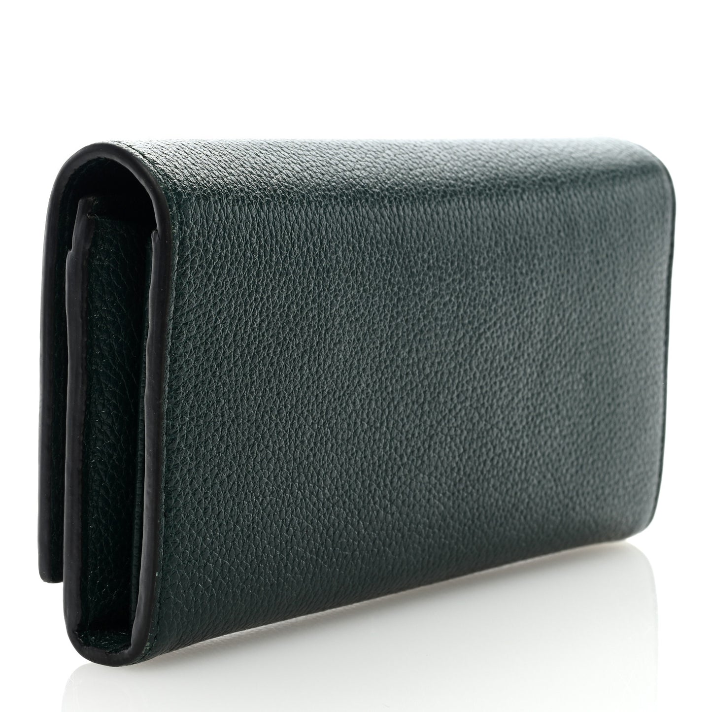 Grainy Calfskin Zumi Continental Wallet Vintage Green