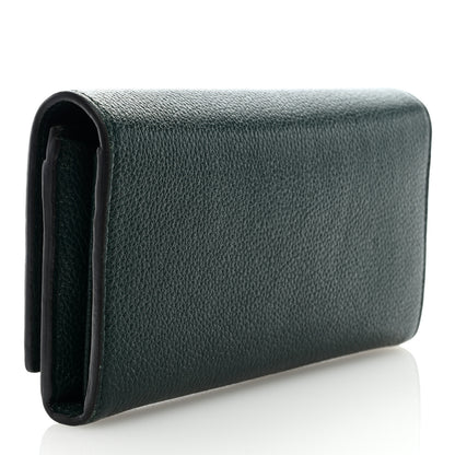 Gucci Grainy Calfskin Zumi Continental Wallet Vintage Green 3 of 7