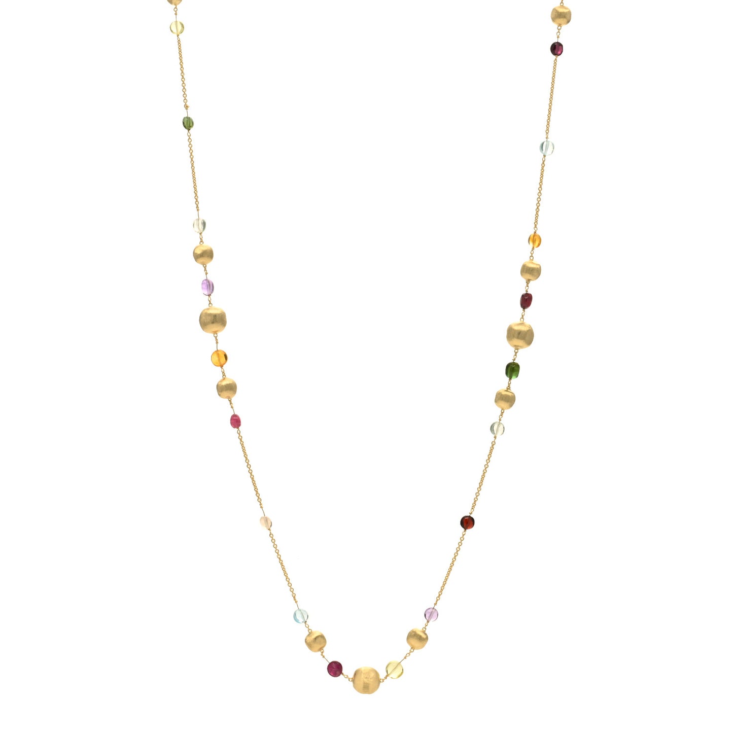 18K Yellow Gold Multi Gemstone Paradise Necklace