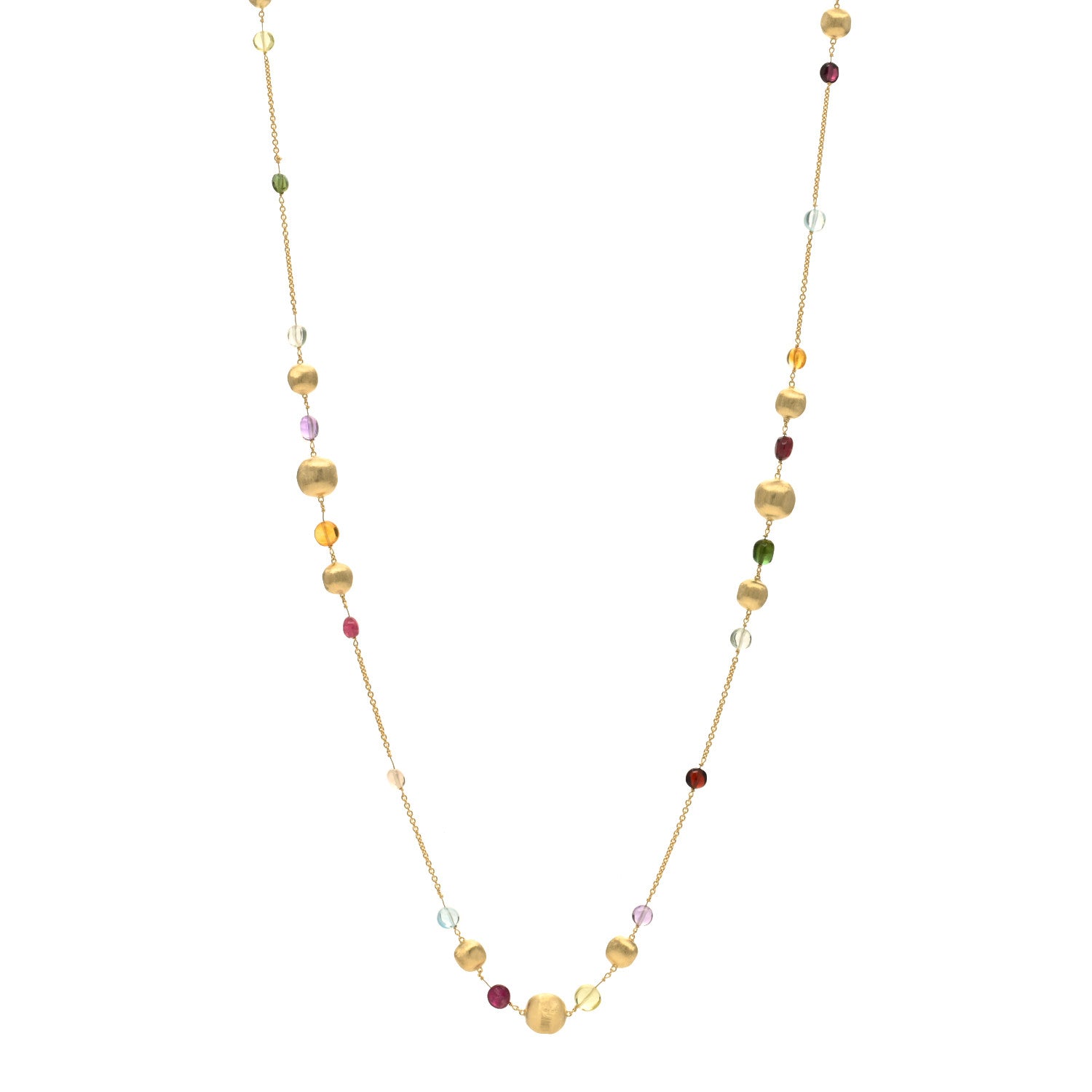 Marco Bicego 18K Yellow Gold Multi Gemstone Paradise Necklace 1 of 3