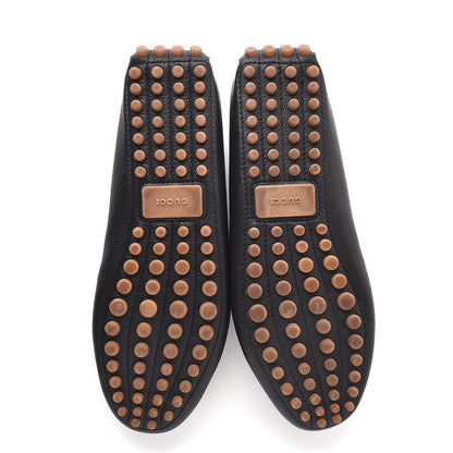 Gucci Hebron Calfskin Womens Bamboo Tassel Driver Loafers 39 Black 7 of 11
