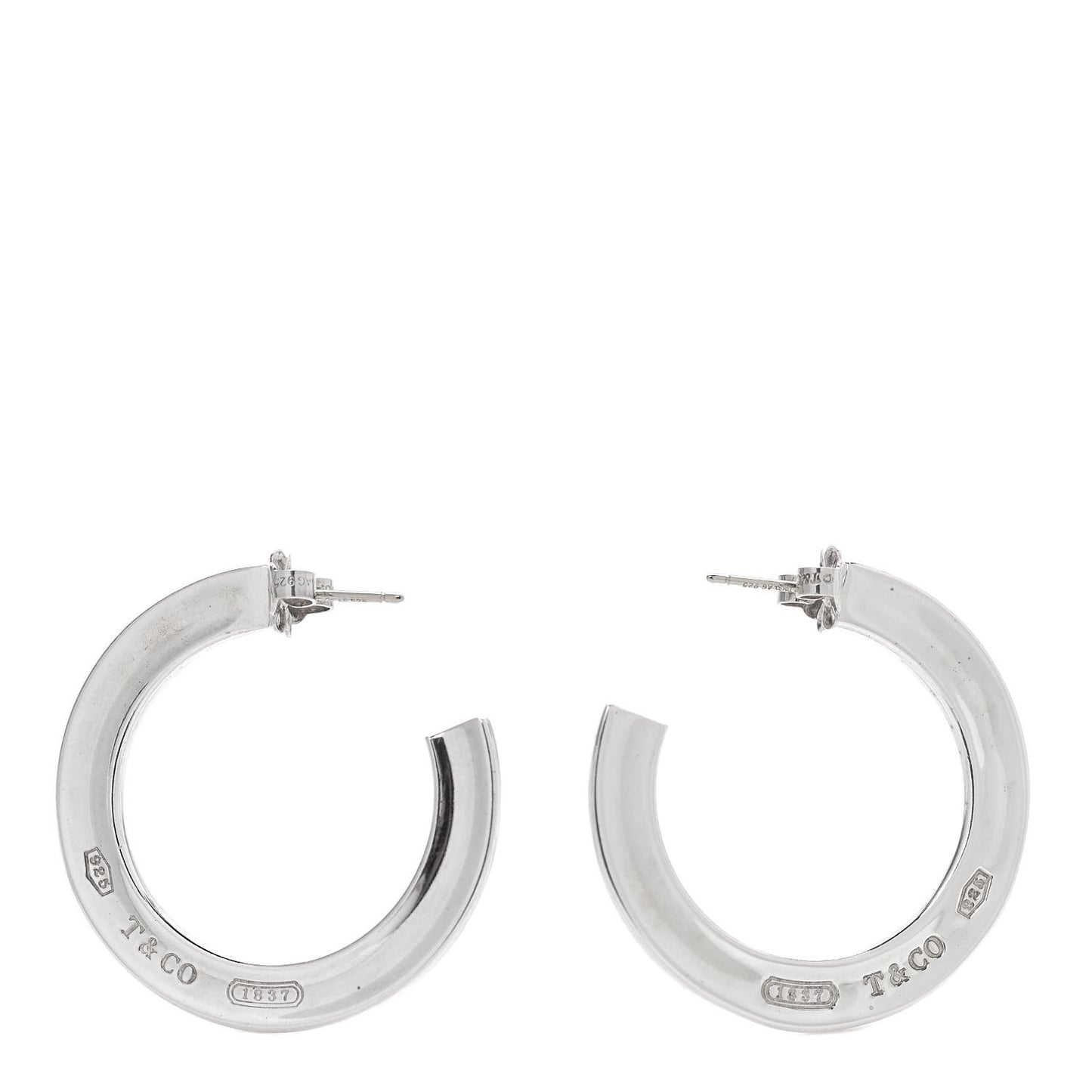 Sterling Silver 1837 Flat Hoop Earrings
