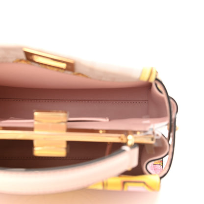 Fendi X VERSACE Vitello Seta Nappa Fendace FF Baroque Mini Peekaboo Iconic Satchel Pink Gold 6 of 10