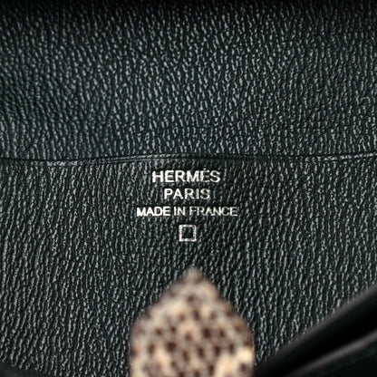 Hermes Matte Alligator Lizard Bearn Gusset Wallet Ombre Vert Fonce 6 of 7