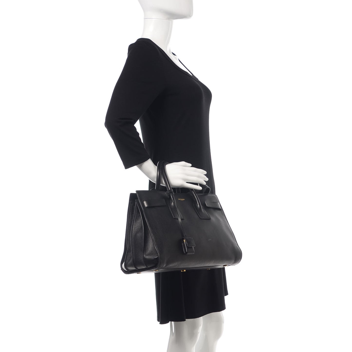 Smooth Calfskin Small Sac De Jour Black