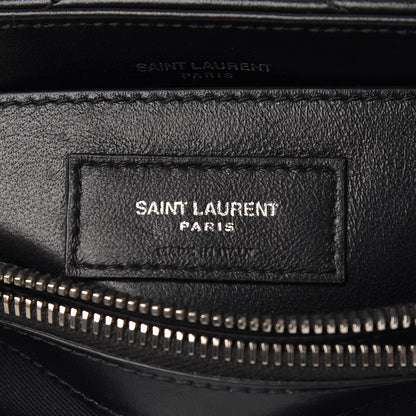 Saint Laurent Calfskin Y Quilted Monogram Small Loulou Chain Satchel Black 7 of 13