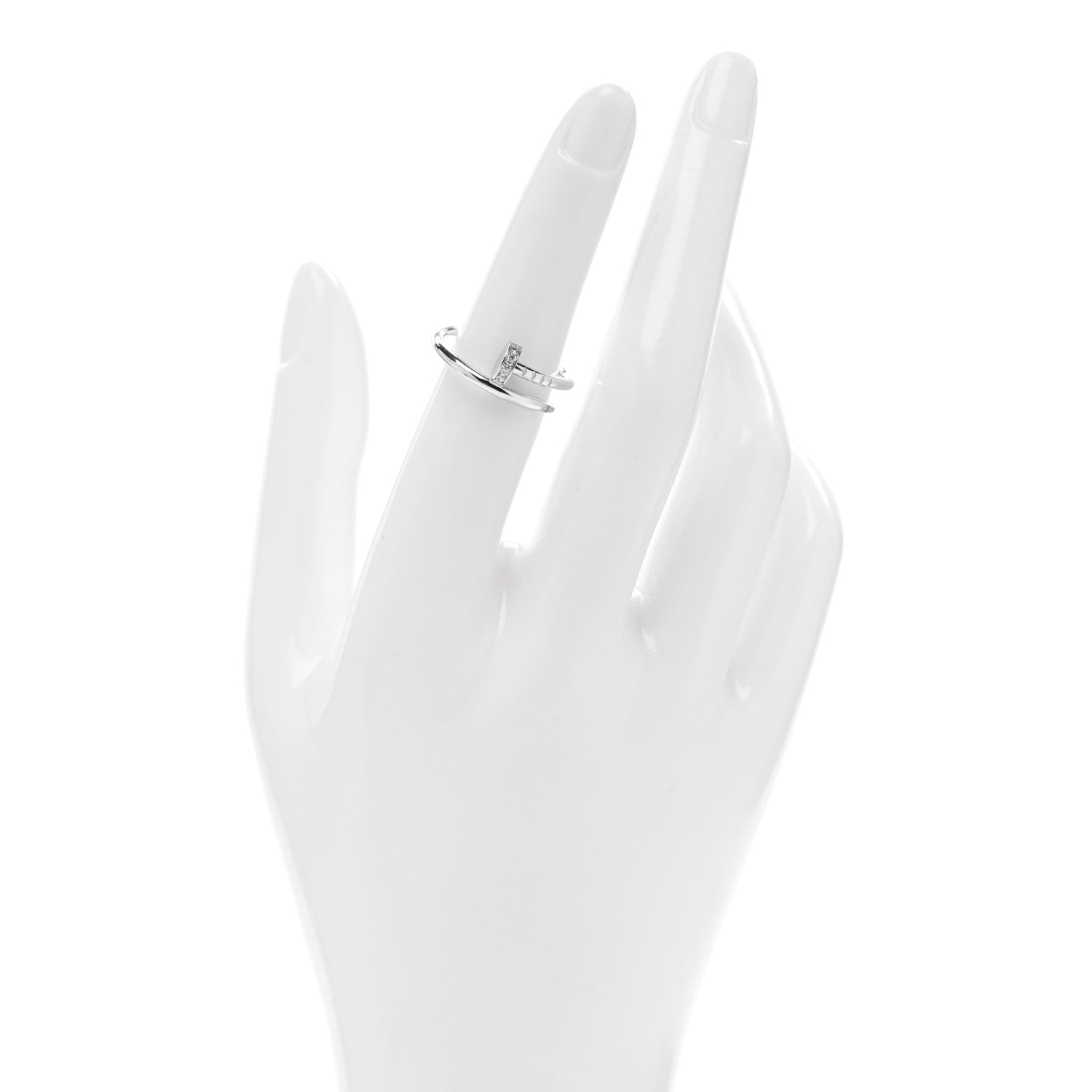 Cartier 18K White Gold Diamond Small Juste Un Clou Ring 52 6 2 of 4