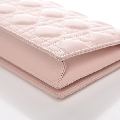 Christian Dior Lambskin Cannage Lady Dior Convertible Clutch Pink 11 of 11