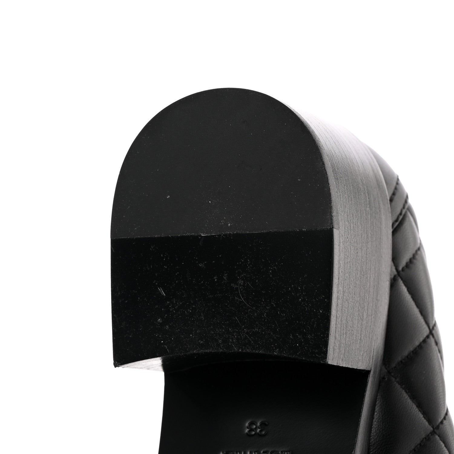 Chanel Lambskin Quilted CC Heart Loafers 38 Black 9 of 16