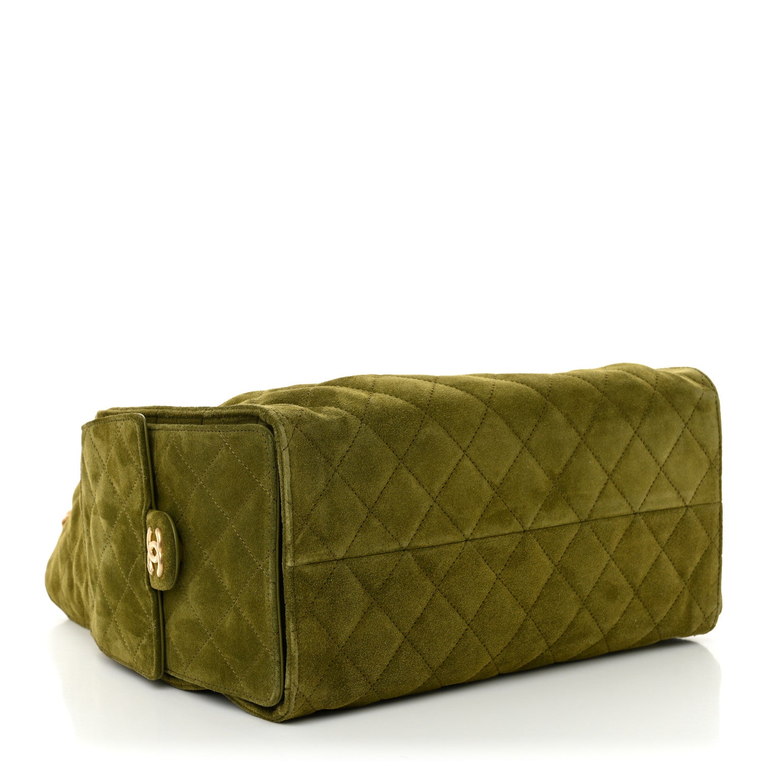 Chanel Suede Quilted Medium Chanel 25 Handbag Khaki 1756815
